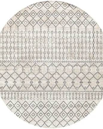 Acacia washable area rug - Beige / Blue / Round