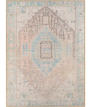 Alanya washable area rug - Blue / Rectangle / 5x7 - Area