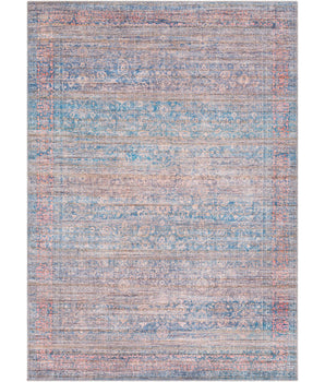 Anemone washable area rug - Blue / Rectangle / 5x7 - Area