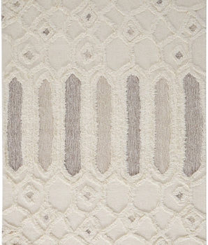 Anica moroccan wool tufted area rug - White / Beige