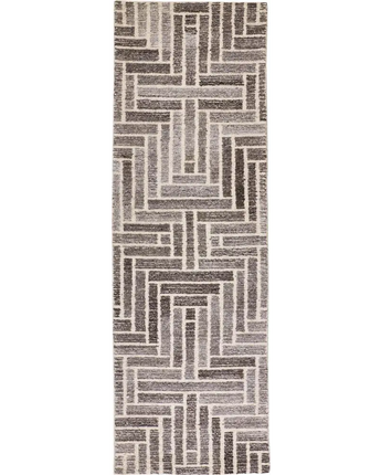 Asher diamond medallion wool - Gray / White / Runner