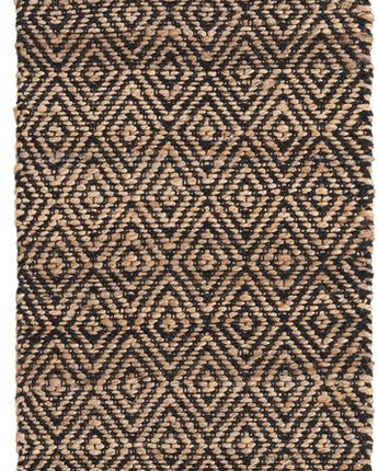 Assam braided jute rug - Natural/Black / Runner / 2’ 2 x