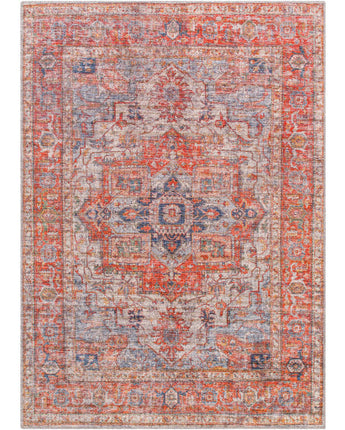 Aster washable area rug - Red / Rectangle / 5x7 - Area Rugs