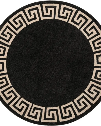 Athena’s geometric area rug - Black / Round / 8 Ft Round