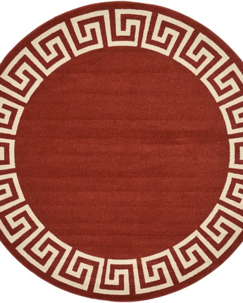 Athena’s geometric area rug - Burgundy / Round / 8 Ft