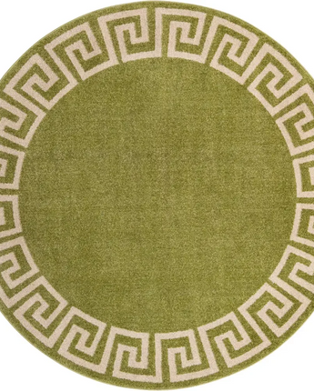 Athena’s geometric area rug - Light Green / Round / 8 Ft