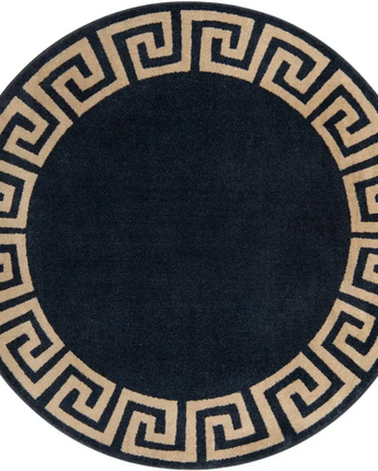 Athena’s geometric area rug - Navy Blue / Round / 6 Ft