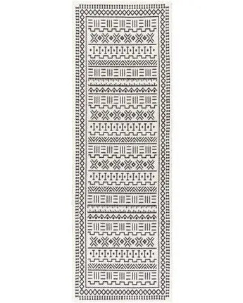 Atlas Washable Area Rug - Black / White / Runner / 2’6 x 7’3