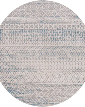 Ayaz washable area rug - Gray / Blue / Round / 6’7’’