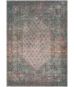 Azalea washable area rug - Multi / Green / Rectangle / 5x7