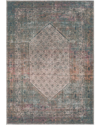 Azalea washable area rug - Multi / Green / Rectangle / 5x7