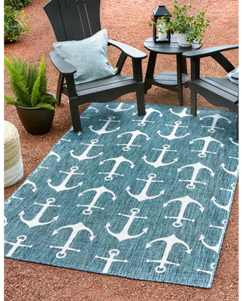 Beach/nautical outdoor coastal ahoy rug - Area Rugs