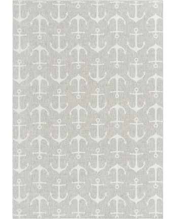 Beach/nautical outdoor coastal ahoy rug - Gray / 10’ x 14’ 1