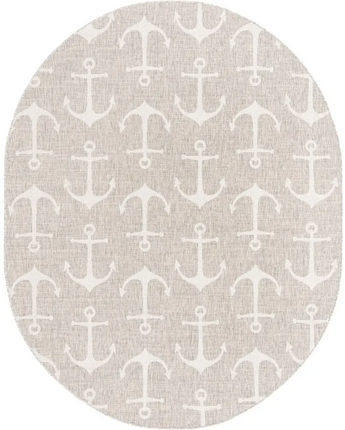 Beach/nautical outdoor coastal ahoy rug - Gray / 7’ 10 x 10’