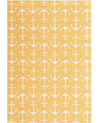 Beach/nautical outdoor coastal ahoy rug - Yellow / 10’