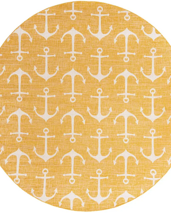 Beach/nautical outdoor coastal ahoy rug - Yellow / 10’