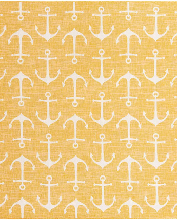 Beach/nautical outdoor coastal ahoy rug - Yellow / 10’