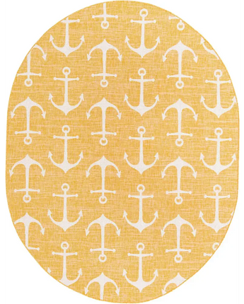 Beach/nautical outdoor coastal ahoy rug - Yellow / 7’