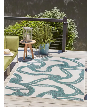 Beach/nautical outdoor coastal tethered rug - Area Rugs