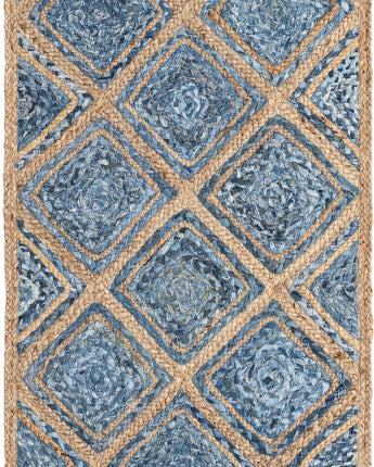 Bengal braided jute rug - Blue / Runner / 2’ 6 x 6’