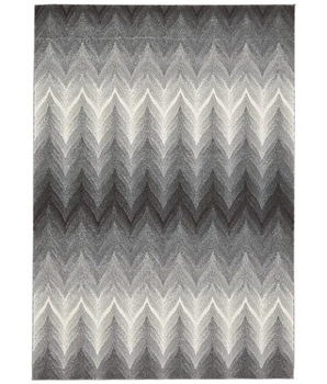 Bleecker contemporary chevron - Gray / White / Rectangle