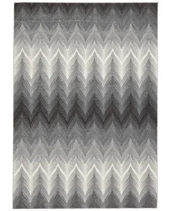 Bleecker contemporary chevron - Gray / White / Rectangle