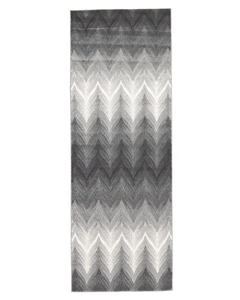 Bleecker contemporary chevron - Gray / White / Runner