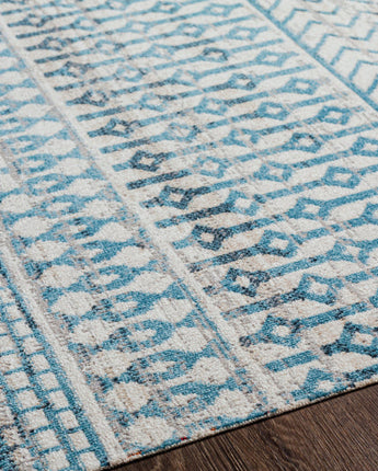 Bleu washable area rug - Area Rugs