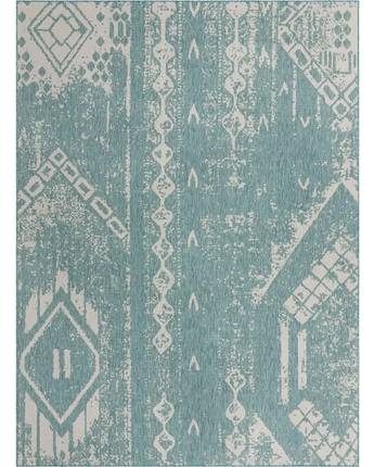 Bohemian outdoor bohemian anthro rug - Light Aqua / 9’