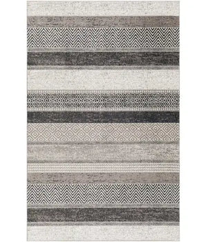 Bridges washable area rug - Black / Gray / Rectangle / 5x7