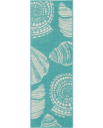 Coastal outdoor coastal bodrum rug - Teal / 2’ 0’’ x