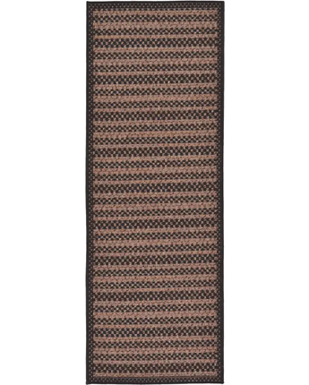 Contemporary outdoor border checkered rug - Brown / 2’