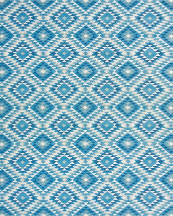 Contemporary outdoor southwestern fethiye rug - Blue