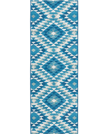 Contemporary outdoor southwestern fethiye rug - Blue / 2’