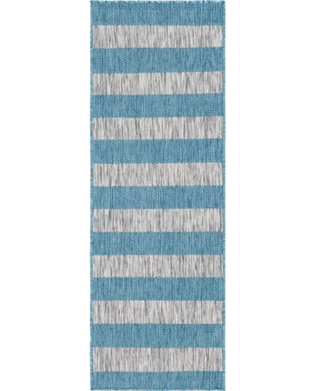 Contemporary outdoor striped distressed stripe rug - Light