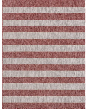 Contemporary outdoor striped distressed stripe rug - Rust