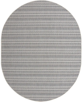 Contemporary outdoor striped maia rug - Light Blue / 7’