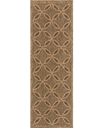 Contemporary outdoor trellis spiral rug - Light Brown