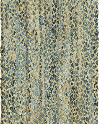 Crossed braided chindi rug - Blue / Runner / 2’ 2 x 6’