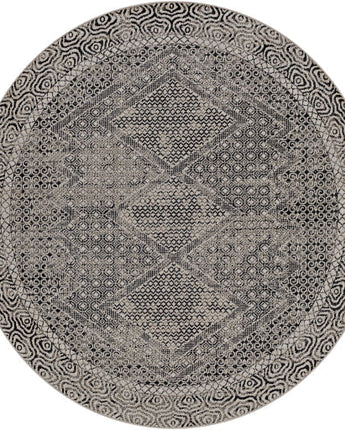 Daphne washable area rug - Black / Round / 6’7’’