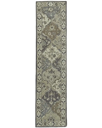 Eaton Diamond Floral Agra Wool - Blue / Gray / Runner / 2’-6