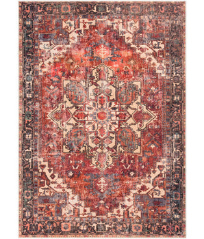 Édith washable area rug - Brick Red / Rectangle / 2x3