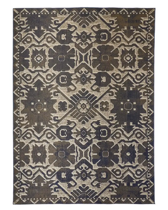 Foster modern slavic kilim - Beige / Blue / Rectangle