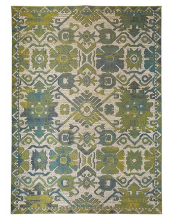 Foster modern slavic kilim - Green / Blue / Rectangle