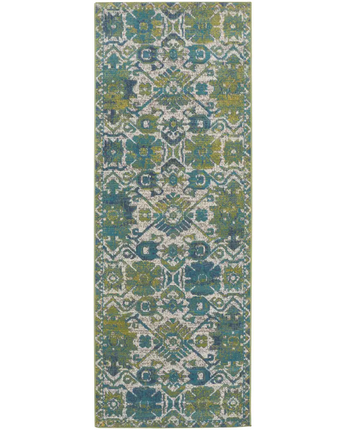 Foster modern slavic kilim - Green / Blue / Runner