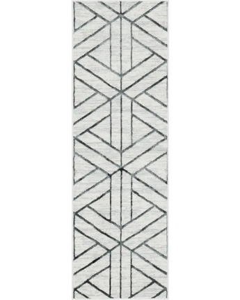 Geometric matrix trellis motif rug - White / Runner / 2’