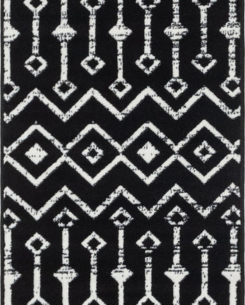 Geometric moroccan trellis rug (runner & square) - Black