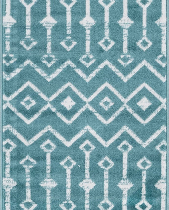 Geometric moroccan trellis rug (runner & square) - Teal