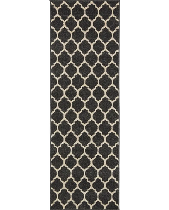 Geometric philadelphia trellis rug (runners) - Black