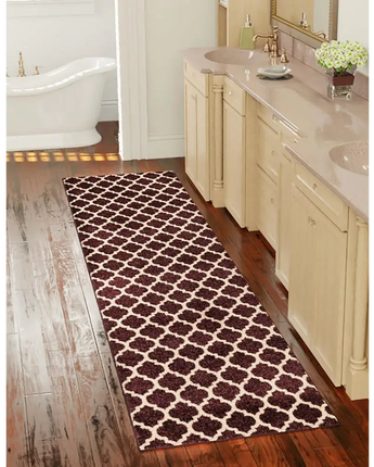 Geometric philadelphia trellis rug (runners) - Dark Purple